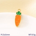 Miniature 15x5mm orange carrot enamel pendant with gold finish for DIY jewelry - Carrot (KLJ10794-ZLA)