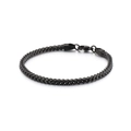 Men's matte black stainless steel wheat chain bracelet with secure lobster clasp - 3mm Width / Black (3mm x 20cm)