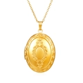 Dettaglio di un medaglione ovale dorato con intricate incisioni floreali vintage - Stile Ovale Intagliato Specchio N. 6 (MS-528F) / Oro