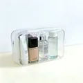 Transparent waterproof PVC toiletry bag with white zipper closure for travel storage - Thickened 20 Wire Large 22.5*6.5*16 / White