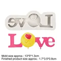 Siliconen vorm met LOVE letters en hart voor DIY bakken en chocolade taartdecoratie - 3# Hoofdletter LOVE / Grijs