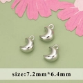 Silver moon shaped 18k plated mini pendant charms measuring 7.2mm by 6.4mm for DIY jewelry - Silver Moon (7.2x6.4mm)