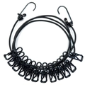 Stendibiancheria da viaggio elastico nero con 12 clip e ganci in metallo - Nero
