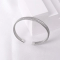 Bracciale rigido intrecciato in acciaio inossidabile argento con finitura lucida - Color Acciaio