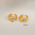 Minimalist 10mm golden huggie earrings in polished titanium steel weighing 4.5g - 10mm / Gold