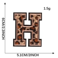 Leopard print embroidered letter H patch with dimensions 6x5.1cm and black border - Letter H