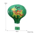Lanterna di carta a mongolfiera verde 50cm con renna decorazione natalizia - Grande Mongolfiera-Renna