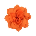 Macro shot of 8cm layered orange fabric lotus flower head for DIY hair accessories - Orange