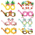 8er-Set tropische Partybrillen mit Flamingo, Ananas und Hawaii-Strandmotiven - 8-teiliges Set
