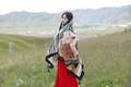 Ethnic printed polyester floral sun protection shawl for beach and travel in multicolor - Multicolor Floral Mountain (Ethnic Style-14)