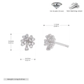 Detail showing 925 sterling silver four-leaf clover stud earrings with 5A grade zircon stones - 925 Silver / Silver