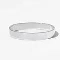 Polished silver minimalist stainless steel wide hinged cuff bracelet with mirror finish - Flat Hinge Style (PAS1042)