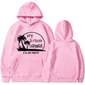 Pinkfarbener Hoodie mit Palmen-Grafik und dem Aufdruck It is 5 o'clock everywhere I am retired - S / Rosa