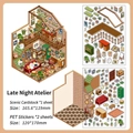 DIY miniature sticker set Late Night Studio theme with background card and PET sheets - Late Night Studio