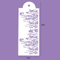 Detailed view of flower pattern cake stencil measuring 39cm by 15cm for baking decor - Floral Leaf / White