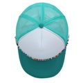 Mint green and white mesh trucker hat featuring a colorful beaded rainbow chain detail - M (56-58cm) / Malachite Green & White