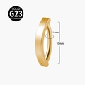 Golden G23 titanium curved navel ring with 1.6mm gauge and 10mm length barbell - 1.6x10mm / Gold