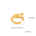 Goldener unregelmäßiger Wellenring aus Edelstahl mit Maßangabe von 1,6 cm Höhe - JR305-Flüssige Welle