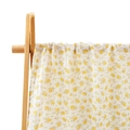 Muslin baby swaddle blanket featuring a fresh yellow lemon and green leaf pattern print - White Lemon Print