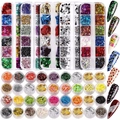 Acrylic nail art decoration set with rhinestones, glitter, and fruit slices in organizer box - 5+3 Nail Decoration Set Style B