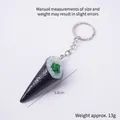 Realistic temaki sushi keychain model with 5.8cm length and black seaweed wrap detail - Minced Green Pepper Sushi-Keychain