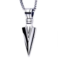 Vintage silver arrow pendant necklace with stainless steel keel chain for men - Arrow / Silver with Stainless Steel Chain