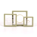 Three green PE film floating jewelry display boxes in small, medium and large sizes - 70*70*20mm / Fruit Green