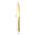 Golden Roman pillar stainless steel steak knife, 23cm length and 83g weight spec - Dinner Knife / Gold
