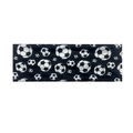 Athletic black headband with white football pattern for soccer and running sports - Black
