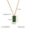 Tabla de medidas del collar chapado en oro 18K con colgante rectangular de circón verde - Estilo de Gema Verde (HC-N40049-GN)