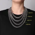 Silver stainless steel Cuban link necklace available in lengths 45cm 50cm 55cm and 60cm - 45cm x 9mm