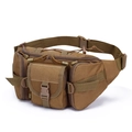 Tactical coyote tan nylon waist bag with MOLLE system and adjustable buckle strap - One Size / Tan