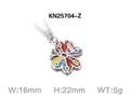 Bunte Schmetterling Emaille Anhänger Halskette aus Edelstahl mit 22mm Höhe - Bunte Schmetterlingsform (KN25704-Z)