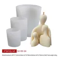 Set di 3 stampi in silicone per candele e sculture fai-da-te di figure umane astratte - Set Famiglia RX-64