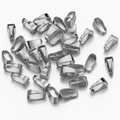 Silver stainless steel pendant pinch bails for DIY jewelry making in bulk - Smooth-3.4*7mm / Silver