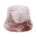 Detailweergave van de zachte imitatiebonttextuur op deze roze gradiënt vissershoed - M (56-58cm) / Roze Gradiënt (B)