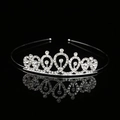 Princess heart crown headband in silver alloy with sparkling rhinestones for girls - New Style F