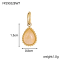 Macro view of water drop yellow stone pendant with dimensions 1.3cm by 0.8cm - Amber - Water Drop Pendant