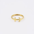 Detail of adjustable 18k gold plated stainless steel ring with Sagittarius zodiac sign - Adjustable Open Gold / Sagittarius