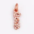 Rose gold snake charm with micro-pave white cubic zirconia stones for DIY jewelry - Rose Gold Number Letter (M612754-Rose Gold)