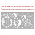 Christmas snowflake window decal with Santa and reindeer pattern in 30x60cm size - DMJ010 Santa Claus