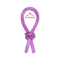 Heatless hair curler set in purple satin finish with matching scrunchies and pink claw clip - Dark Purple Red (With Clip)