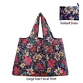 Foldable large shopping bag in deep purple with vibrant floral cosmos pattern print - Large Gelsang Flower