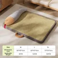 Sommer-Kühlmatte für Haustiere mit Rattan-Oberfläche und grauem Plüschrand in verschiedenen Größen - M (50*40*3cm) / Tragbarer Fisch-Stil - Braungrau