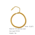 5mm wide 18K gold plated stainless steel chain bracelet with adjustable 18+5cm length - Round Curb Chain (ZHSLG12)