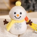 Simpatico portachiavi pupazzo di neve in peluche con cappello giallo e sciarpa gialla - Giallo / 12cm