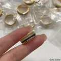 Modern four-layer stack ring featuring gold gears and black ceramic for men and women - Gold Black Ceramic Wide Version