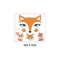 Temporäre Fuchs-Gesichtstattoos Aufkleber-Set mit orangen Ohren und blauen Blumendetails - Fuchs(WS-F-024)