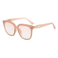 Occhiali da sole quadrati oversize montatura pesca traslucida con lenti rosa sfumate - Montatura Rosa Tè Lenti Rosa Sfumate