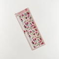 Laser glitter sticker set with pink roses and cute small animals on white background - Rose
